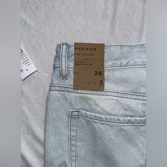 Pacsun Eco Light Blue Ripped Low Rise Baggy Jeans NWT - Picture 10 of 11